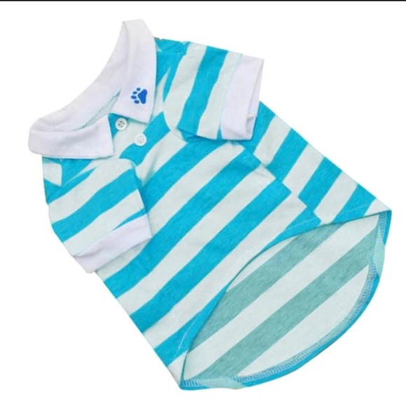 Blue and White Collar Doggie πΆ Shirt - Picture 2 of 3